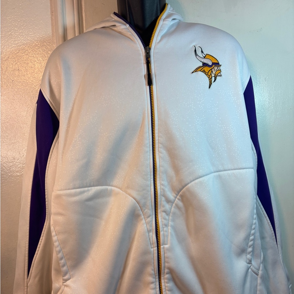 Reebok White and Purple Minnesota Vikings Zip Jacket